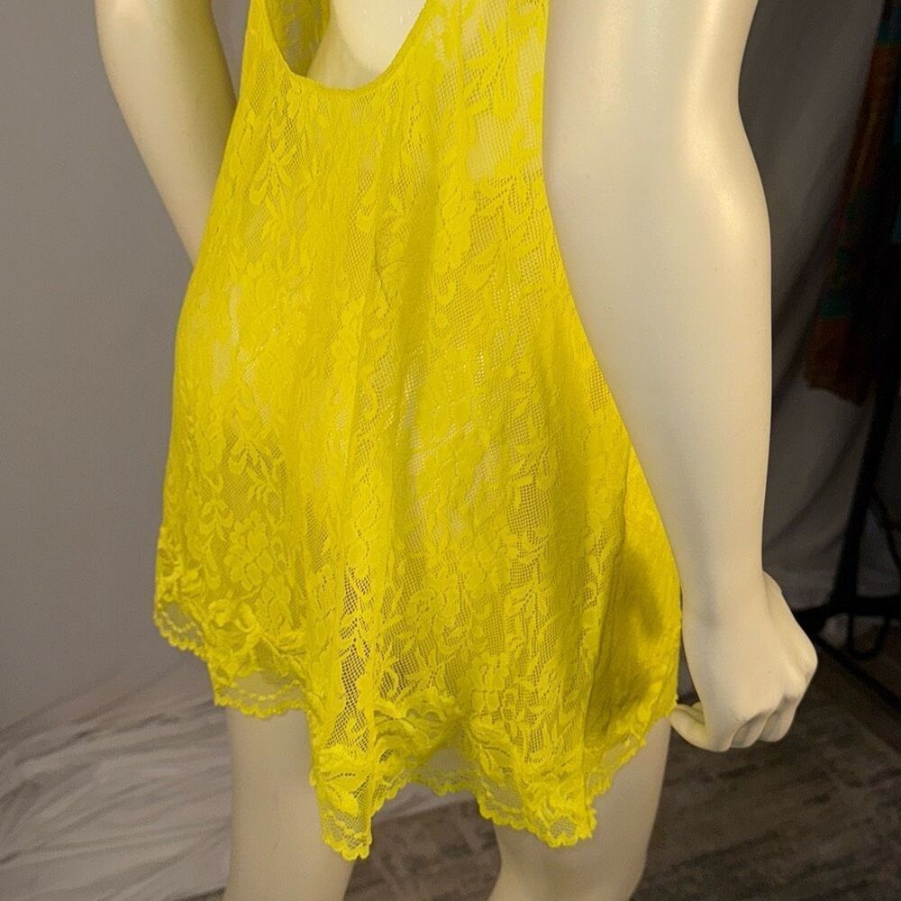 Victoria’s Secret Yellow Lace Slip Dress Size Large - Picture 9 of 14